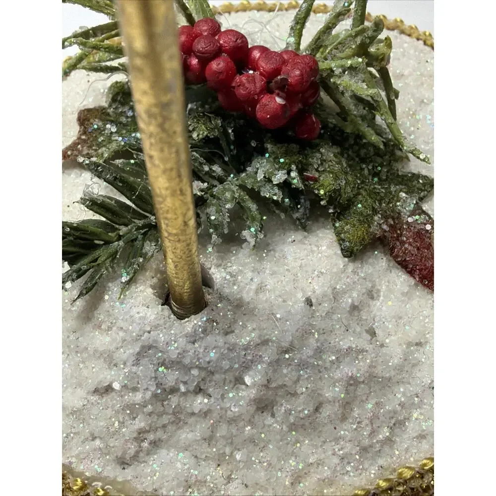 Mark Roberts Snow Base Gold Pole Christmas Ornament Display Stand As Is
